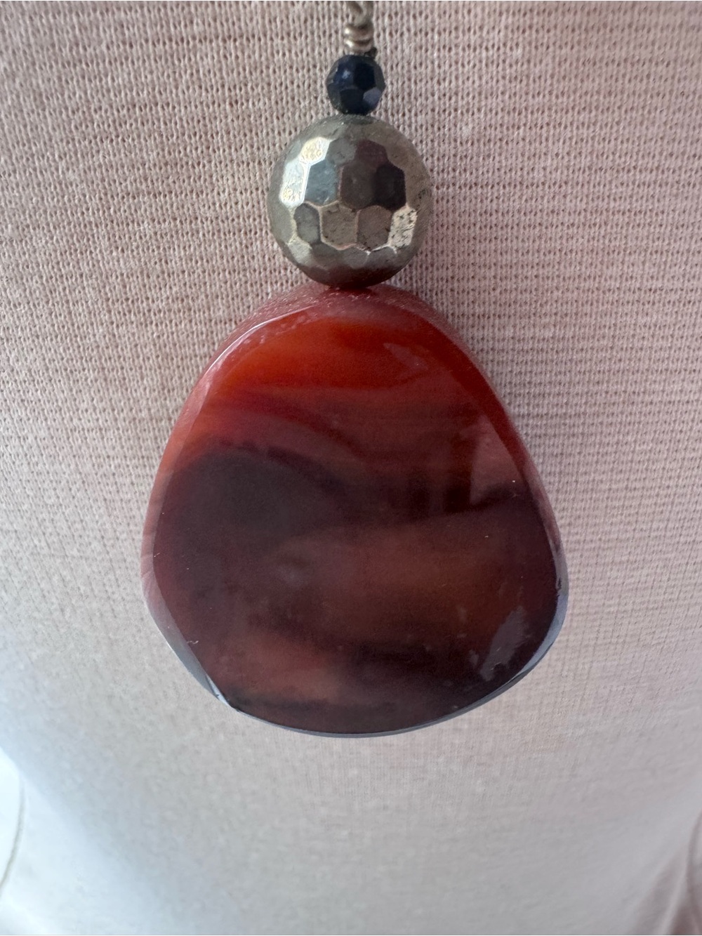 Handcrafted Brown Agate Pendant Necklace - Unbranded